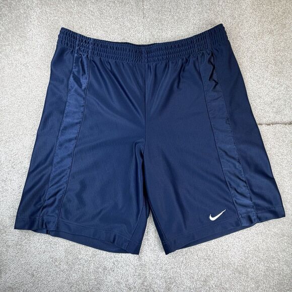 Nike Men's Blue Large 2000s Gym Shorts Swoosh Basketball Y2K Dazzle - Picture 1 of 6
